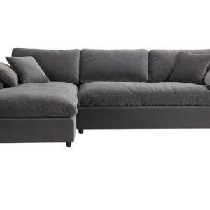 Builth 3 Pers. Sofa M. Chaiselong, Lysegrå (Venstrevendt)
